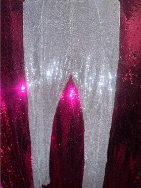 Wayf Silver Sequin Women’s Disco Leggings